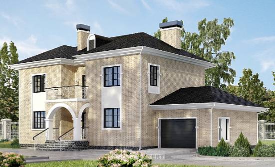 180-006-П Проект двухэтажного дома, гараж, классический загородный дом из кирпича Каспийск | Проекты домов от House Expert